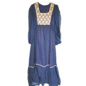 Vintage 60s/70s Cottagecore Steampunk Prairie Maxi